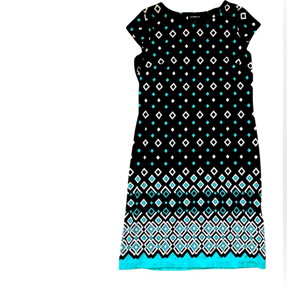 Modern Gemoetrical Black Dress Sz. Med - Picture 2 of 8